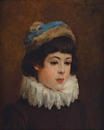 HENRY BACON Portrait of a Young Boy * Portrait of a Young Girl.